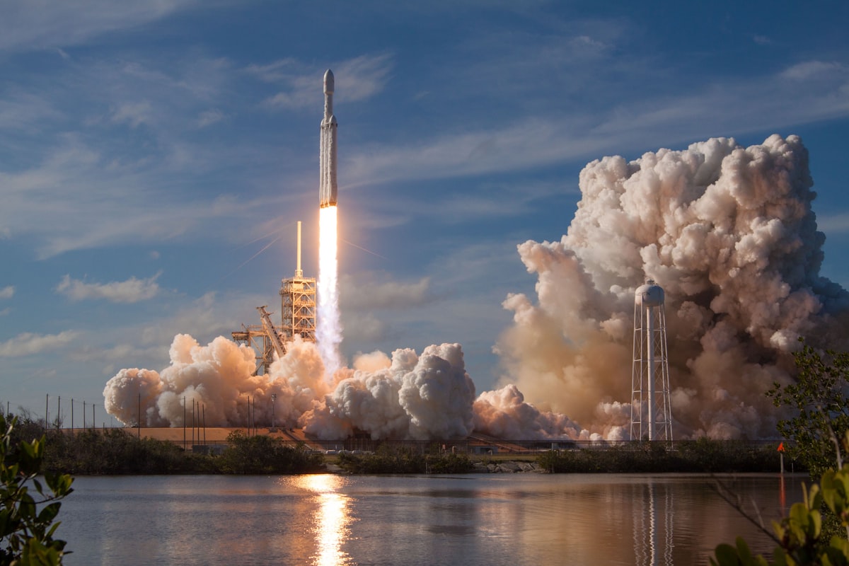SpaceX Falcon rocket launch representing the historic SpaceX-xAI merger